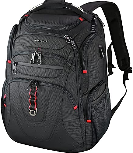 KROSER Travel Laptop Backpack 17.3 Inch XL TSA Computer Backpack Water-Repellent College Daypack Business Backpack with RFID Pockets & USB Port for Men/Women