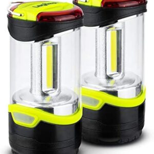 LEGAZPI 2 Pack LED Camping Lantern - Portable Camping Accessories, Camping Lights, Tent Light for Camping, Hiking, Power Cuts & Emergencies - Water Resistant with 3 Different Lighting Options