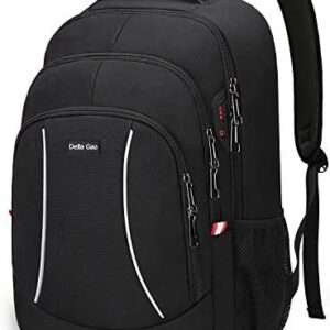 Laptop Backpack Mens Womens Lightweight School Backpack Travel Backpack with Large Space Water Resistant Business Backpack 15.6 Inch Laptop Bag for Dailyuse, Work, and Travel - Black