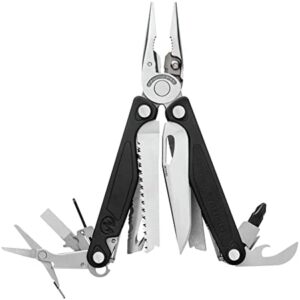 Leatherman Charge Plus - Multi-tool with 19 all locking tools including knives, pliers, saw and screwdriver, camping and fishing tool made in the USA, in black scaled stainless steel, nylon holster