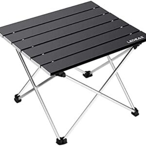 Ledeak Portable Camping Table, Lightweight Folding Table with Aluminum Table Top and Carry Bag, Easy to Carry, Perfect for Outdoor, Picnic, Cooking, Beach, Hiking, Fishing