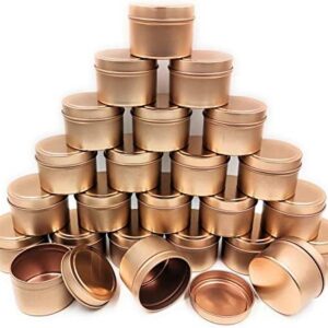 NRANSON Candle Jars for Making Candles, 24 Pack Metal Candle Tins With Lids, DIY Candle Containers for Candle Making, Arts & Crafts, Storage & More (Rose Gold, 8OZ)