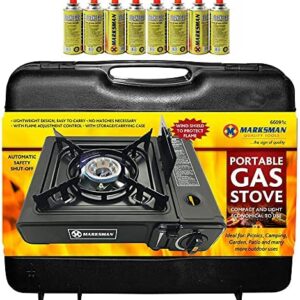 PORTABLE GAS COOKER STOVE + 8 BUTANE BOTTLES CAMPING BBQ PARTY BURNER OUTDOOR