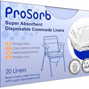 Pack of 20 Prosorb Super Absorbent Disposable Commode/Bed Pan Liners
