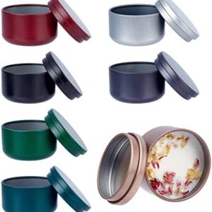 PandaHall 14pcs 7 Colors Candle Tin Cans Metal Round Cans with Slip-On Lid Candle Containers for Candles, Arts & Crafts, Dry Storage, Party Favors and More, 2.1x1.5