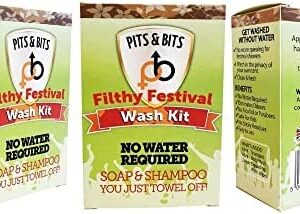 Pits and Bits Filthy Festival Wash Kit, No Water Or Rinsing Required, Say Goodbye To Festival Showers