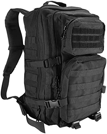 ProCase Military Tactical Assault Backpack Rucksacks, 40L Large Capacity MOLLE Army Pack Bag Go Bag, for Hiking Trekking Camping Travelling Climbing and Other Outdoor Activities –Black