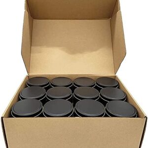 RIKEL Candle Tins, 24 Piece, 4 Oz Metal Candle Containers for Making Candles, Arts & Crafts, Dry Storage,Black