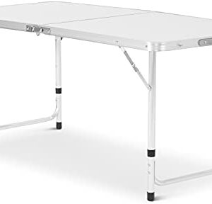 SA Products Heavy Duty Plastic 4ft 1.2m Outdoor Folding Table Work Top - Portable, Compact & Foldable for Easy Storage - Ideal for Picnic, Garden, Patio, Catering, BBQ, Party, Market