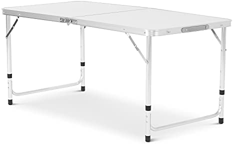 SA Products Heavy Duty Plastic 4ft 1.2m Outdoor Folding Table Work Top - Portable, Compact & Foldable for Easy Storage - Ideal for Picnic, Garden, Patio, Catering, BBQ, Party, Market