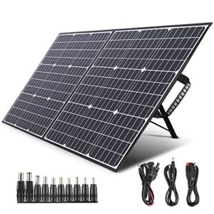 SWAREY 100W Foldable Solar Panel, 23% Efficiency ETFE Monocrystalline Solar Panels for Power Station, MPPT Solar Charger with USB/QC 3.0/TPYE-C PD 60W/DC/MC4 Outputs & Adjustable Integrated Kickstand