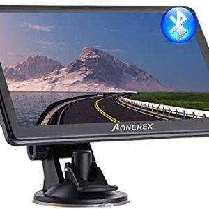 Sat Nav with Bluetooth, Aonerex 7 inch GPS Navigation for Car Truck Motorhome, 2022 UK Europe Maps + Free Lifetime Update Multilingual Voice Guidance, Speed Cam Alerts, Lane Assist