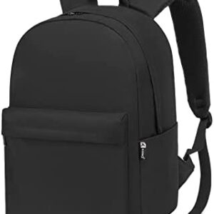 School Backpack College Rucksack Lightweight School Bag Water Resistant Stylish Casual Daypack College Travel Business Work Bag for Men Women Boys and Girls fits 15.4 Inch Laptop (Black)