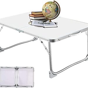 Small Folding Table Portable Folding Camping Picnic Table Lightweight Extra Strength Portable Indoor Outdoor Camping Tables That Fold up Lightweight,60CM Aluminum Table Garden BBQ Party Outdoor,White