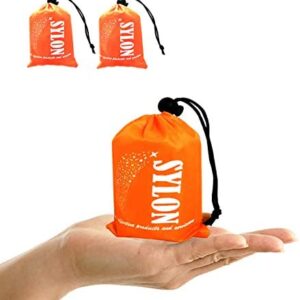 Sylon 2Pcs Emergency Survival Sleeping Bag, Emergency Bivvy Bag, Emergency Blanket PE Aluminum Film for Outdoor Camping, Hiking, Climbing and First Aids