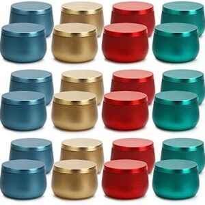 TOFU Candle Tins 24 Pack, 8 oz Candle Making Jars, Empty Candle Jars, Metal Tins with Lids, Candle Containers for DIY Candle Making Party Supplies, Arts, Crafts, Storage