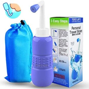 TONELIFE Travel Bidet-450 ml 15oz Portable Bidets Sprayer-Upside Down Squeeze Flusher Bottle-Momwasher Postpartum Clean-Personal Hygiene Care Portable Bidet for Travling,Kids,Puerpera,Eldery,Outdoor
