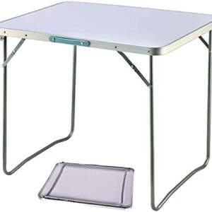 Tables Utility Folding Work Portable Office Indoor Picnic Dining Aluminum Portable Table Adjustable Height Party Garden BBQ Outdoor Picnic Camping Table Cooking Load Capacity 15KG White,80x60x69cm