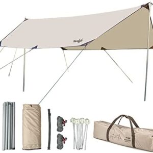 Tentock Hammock Rain Fly Tent Tarp Waterproof Lightweight Camping Tarpaulin Sun/Snow Shelter Portable Windproof Sunshade for Yard Outdoor Beach Rain Picnic Travel (Square L)