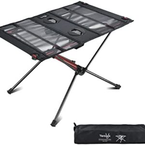Tentock Portable Aluminium Camping Table Lightweight Outdoor Foldable Table Compact Garden Table with Cup Holder For Picnic Hiking Beach BBQ Fishing Backyards