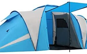 Timber Ridge 6 Man Camping Tunnel Tent, Larger 5m Family Tent With 2 Bedroom Living Area Sunshade, 3000mm Waterproof UV Protection Outdoor Hiking Sun Shelter with Carry Bag