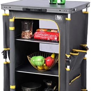 Timber Ridge Camping Cupboard Folding Steel Frame for Storage Outdoor Stable Camping Storage Supports 30kg