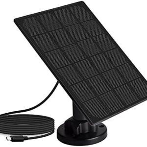 VIEWZONE Solar Panel with Micro USB Cable, Waterproof Solar Panel Power Supply Compatible with Outdoor Rechargeable Battery Security Camera, 5V 3.5W Continuously Charging, Plug and Play