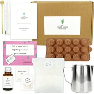 Wax Melt Making Kit for Adults Beginners | Complete DIY Soy Melt Making Kits to Make Your Own Wax Melts | Soy Wax, Jug, Thermometer, Essential Oil | Eco, Vegan, Made in UK | Gift (Jasmine & Patchouli)