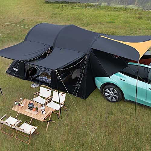 XWYYAXX 4×2.5×2.1m car Tent Inflatable Easy to Build, Tent 1 Room 1 Hall Water Proof Windproof, Tailgate Tent Close fit 2 Layers of Protection car Boot Tent for Travel, Camping, SUV, Sedan