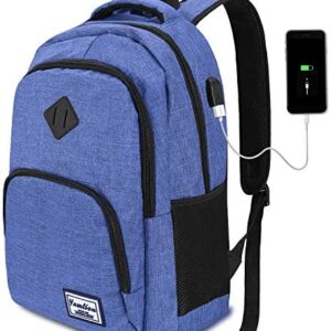 YAMTION Business Backpack,Water Resistant Laptop Backpack with USB Charging Port School Bookbag Computer Rucksack for Women Men,Fits 15.6 Inch Laptop and Notebook (Grey)