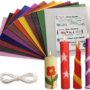 Zakouinn Beeswax Honeycomb Candle Sheet, 12pcs Beeswax Candle Making Kit Natural 20X20CM, Make Your Own Ideas Candle for Kids and Adults, Making Handsome Rolling Candle for Hanukkah and Party
