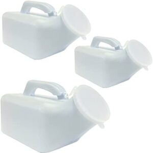 1000ml Male Mens Travel Outdoor Plastic Emergency Portable Toilet Urinal - 3 x Bottles + Lid
