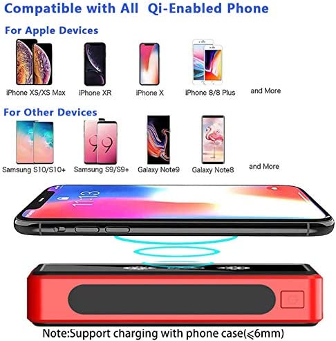 CDBK Solar Charger 100000mAh, 5 Outputs Wireless Solar Power Bank, External Battery Pack with LED Flashlight, Solar Phone Charger for iPhone 12 Pro Max 11 x xs 8 Samsung S20 Huawei iPad etc,Red - Image 3