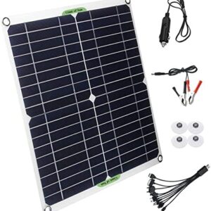 200W Solar Charger for Car Portable Solar Panel with 2 USB Port, IPX4 Waterproof Hiking Camping Charger Compatible with Camera Mobile Phone MP3/4 Power Bank Car Navigation RV,Black