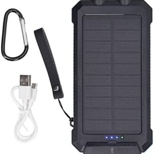 30000mAh Solar Power Bank Portable Panel Charger with LEDs Flashlight and 2 USB Output Ports Solar Charger for Outdoor