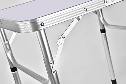 2ft Folding Camping Table, Portable Foldable Picnic Tables for Outdoor Indoor Garden, Balcony Market Kitchen Work Table, 2 Height 20cm/56cm, Table Top Size: 60x45cm - Image 4