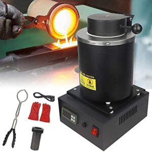 Electric Digital Melting Furnace Machine with Graphite Crucible, 1150℃ /2102 ℉ for Processing of Melting Gold, Sterling Silver, Pure Copper and Aluminium,1KG (3kg)