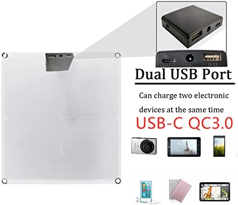 200W Solar Charger for Car Portable Solar Panel with 2 USB Port, IPX4 Waterproof Hiking Camping Charger Compatible with Camera Mobile Phone MP3/4 Power Bank Car Navigation RV,Black - Image 5