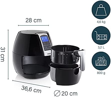 Princess 01.182020.02.001 182020 Digital Air Fryer, 3.2L Capacity, Plastic, 1500 W, 3.2 liters, Black - Image 6