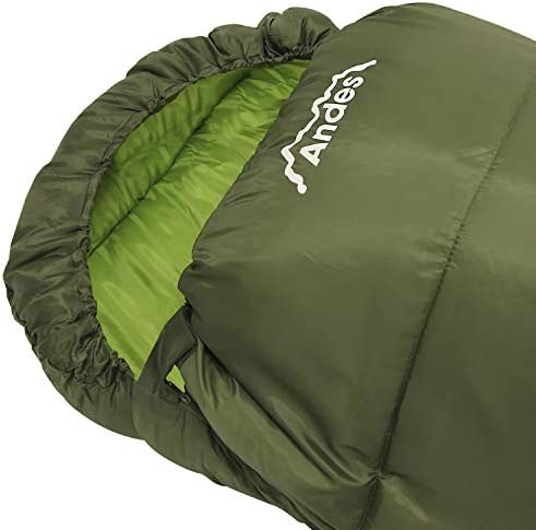 Andes Nevado 3-4 Season Mummy Sleeping Bag Warm 400GSM Filling - Compression Carry Bag Included - Ideal For Camping, Hiking, Backpacking, Festivals - Image 3