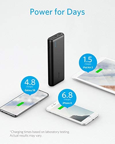 Anker PowerCore 20100 - 20000mAh Ultra High Capacity Power Bank with Powerful 4.8A Output, PowerIQ Technology for iPhone 7/6s/SE, iPad and Samsung Galaxy S8/S7 and More (Black) - Image 2