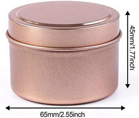 BIBOZA 12 Pieces Candle Tin Candle Containers 4 Ounces Candle Jars For Candle Making Arts Crafts, Storage, And More (Rose Gold) - Image 3