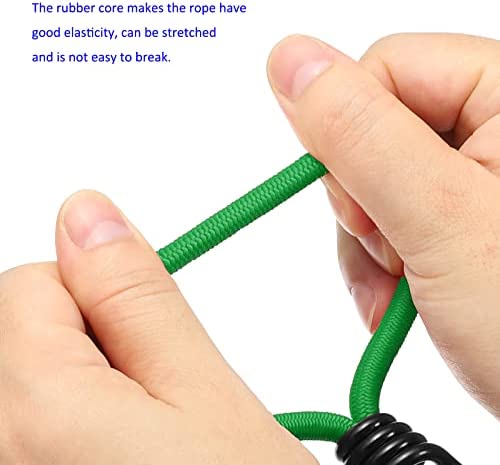 sourcing map Elastic Cord with Hook - Tarp Rubber Strap Rope Fixing Tent Accessory, Apply to Outdoor/Camping/Hiking (6" Length, Green) - Image 5