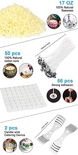 1 Set Candle Making Supplies Kit DIY Handmade Scented Candle Making Tool Wax Melting Material Kit Beeswax Soy Wax Arts Crafts-550ml 106pcs - Image 3