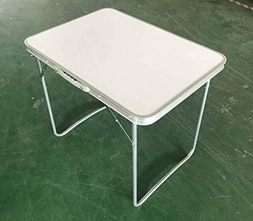2.6ft Folding Table Portable Standing Desk Multipurpose Camping Table Height Adjustable Aluminum Alloy Office Computer Desks with Carry Handle, 80CM - Image 6