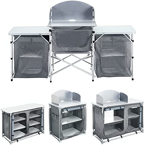 The Fellie Camping Cupboard, Folding Camping Kitchen Cooking Table, Portable Outdoor Camp Storage Unit for Picnic BBQ - Image 7