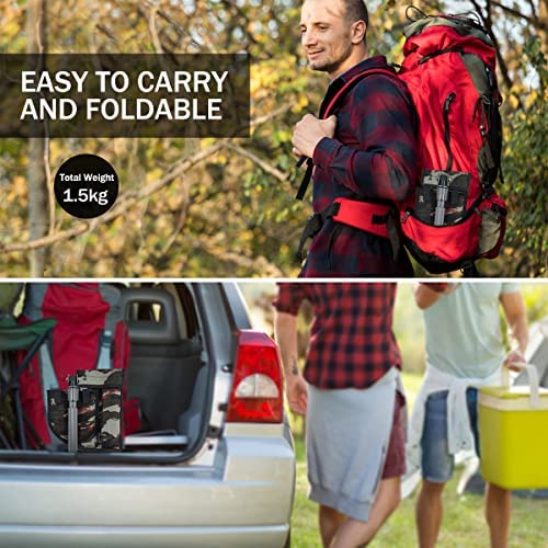 Camping Shovel - MOSFiATA 75cm Military Folding Shovel, 16 All in Function Survival Shovel with 2pcs adjustable non-slip aluminum tube, Suit for Outdoor Hiking, Hunting, Expedition,Garden etc - Image 7