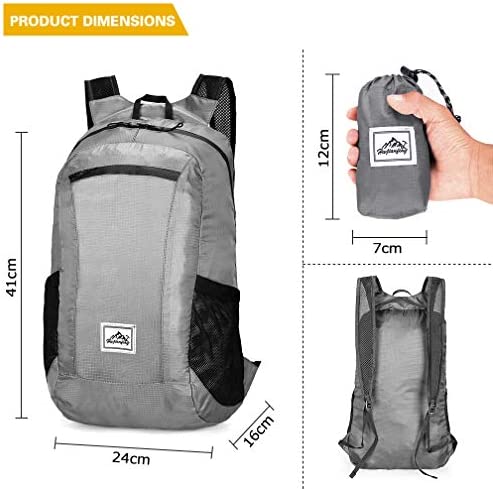 SACONELL Foldable Packable Backpack Ultra Lightweight Waterproof Hiking Daypack For Women Men Outdoor Camping Travel Climbing And Water Sports - Image 2