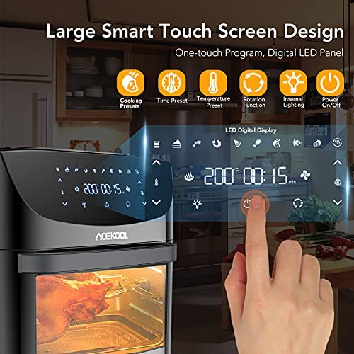 Air Fryer Oven Digital Acekool FT1 18L Large Oil Free Touch Screen 1800W Dishwasher Safe Rapid Air Circulation Bpa Free Accessories - Image 2