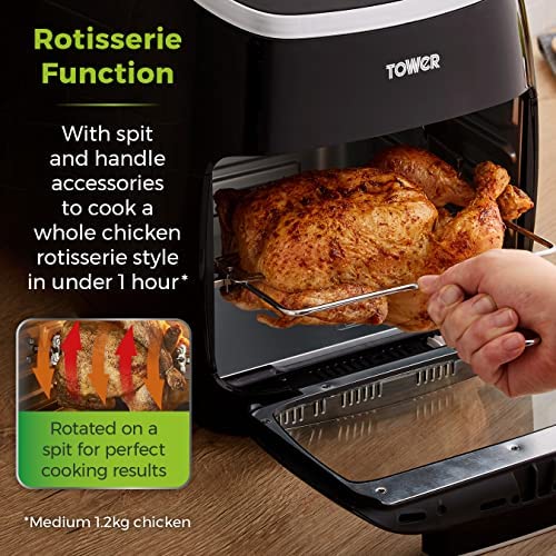 Tower Xpress Pro T17039 Vortx 5-in-1 Digital Air Fryer Oven with Rapid Air Circulation, 60-Minute Timer, 11 L, 2000 W, Black - Image 10